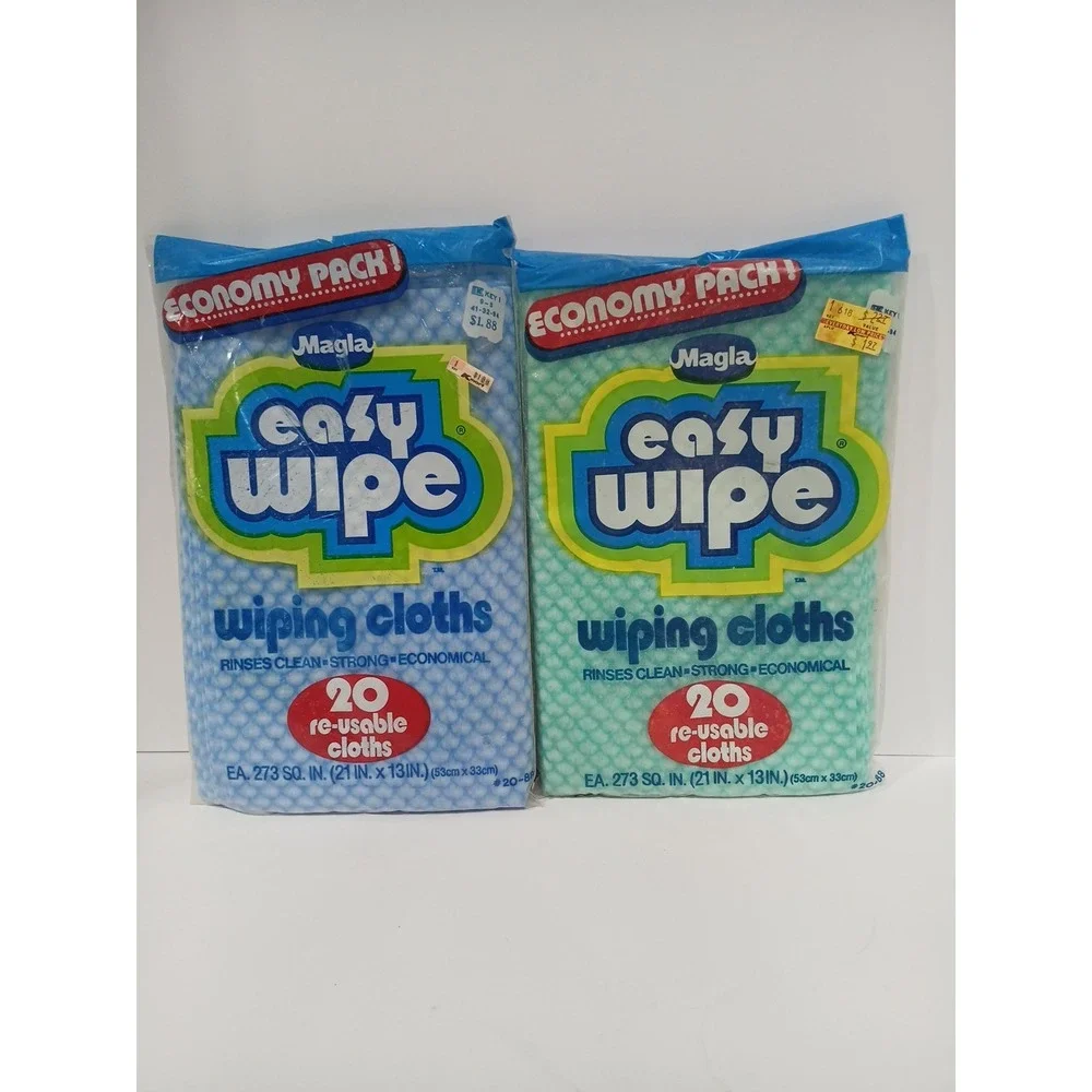 Vintage 80's Magla EASY‎ WIPE Wiping Cloths Rayon Prop Nostalgia Dead stock